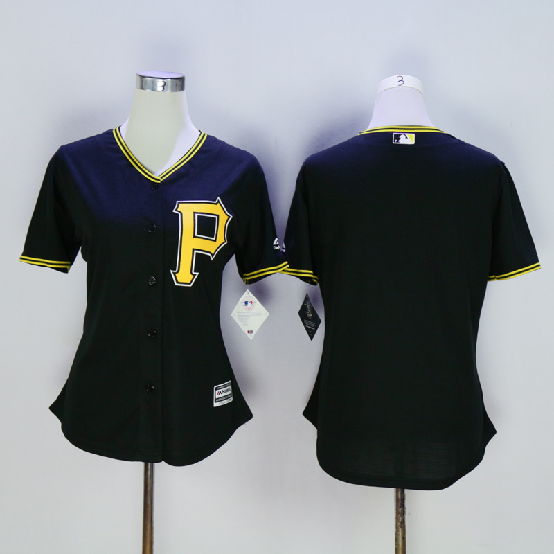 Women Pittsburgh Pirates Blank Black MLB Jerseys